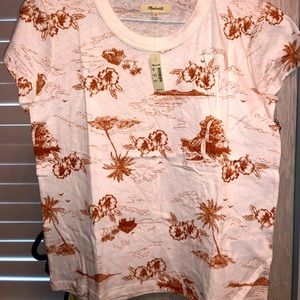 Hawaiian print Madewell T shirt